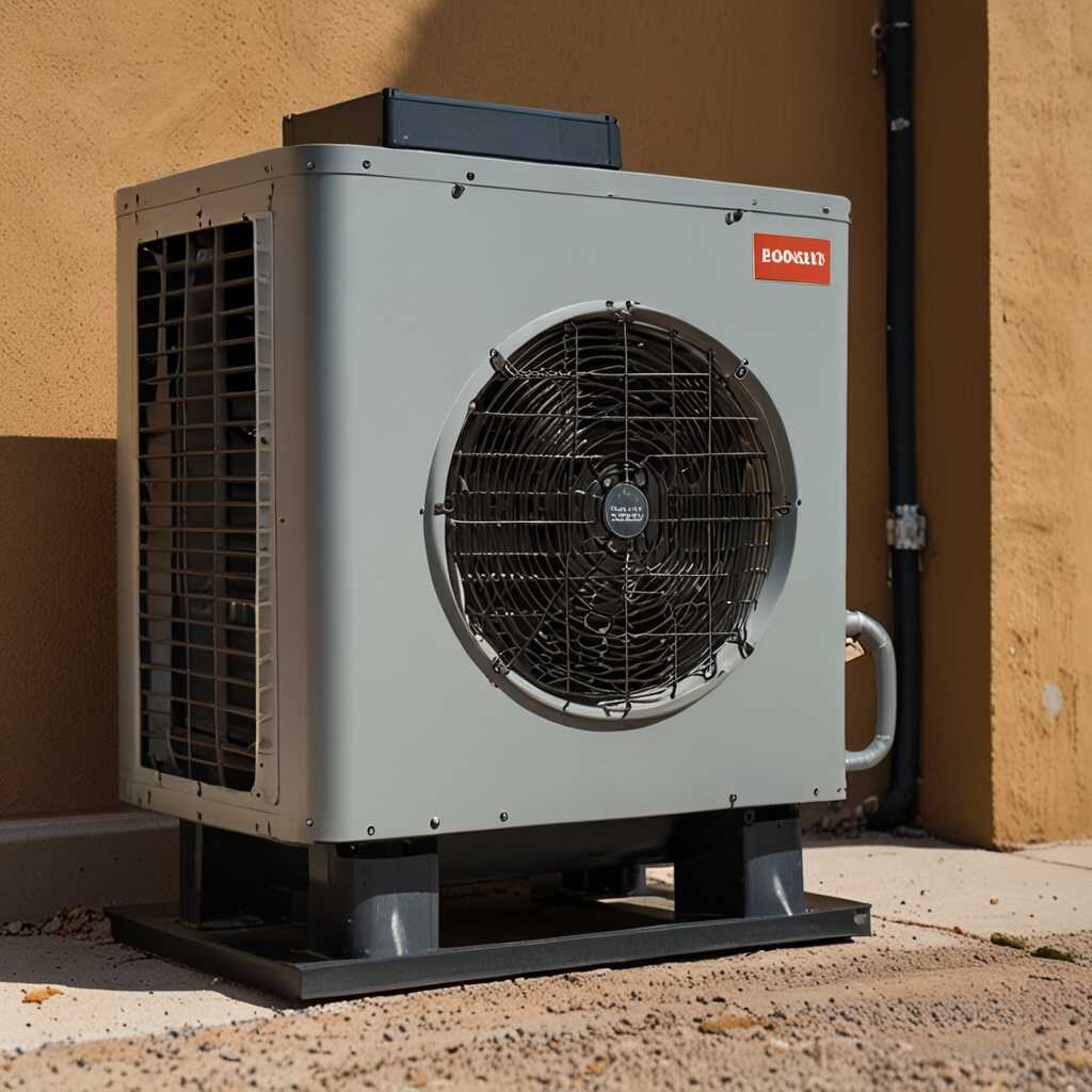 Klimaanlage unter Dachüberstand installiert für besten Schutz